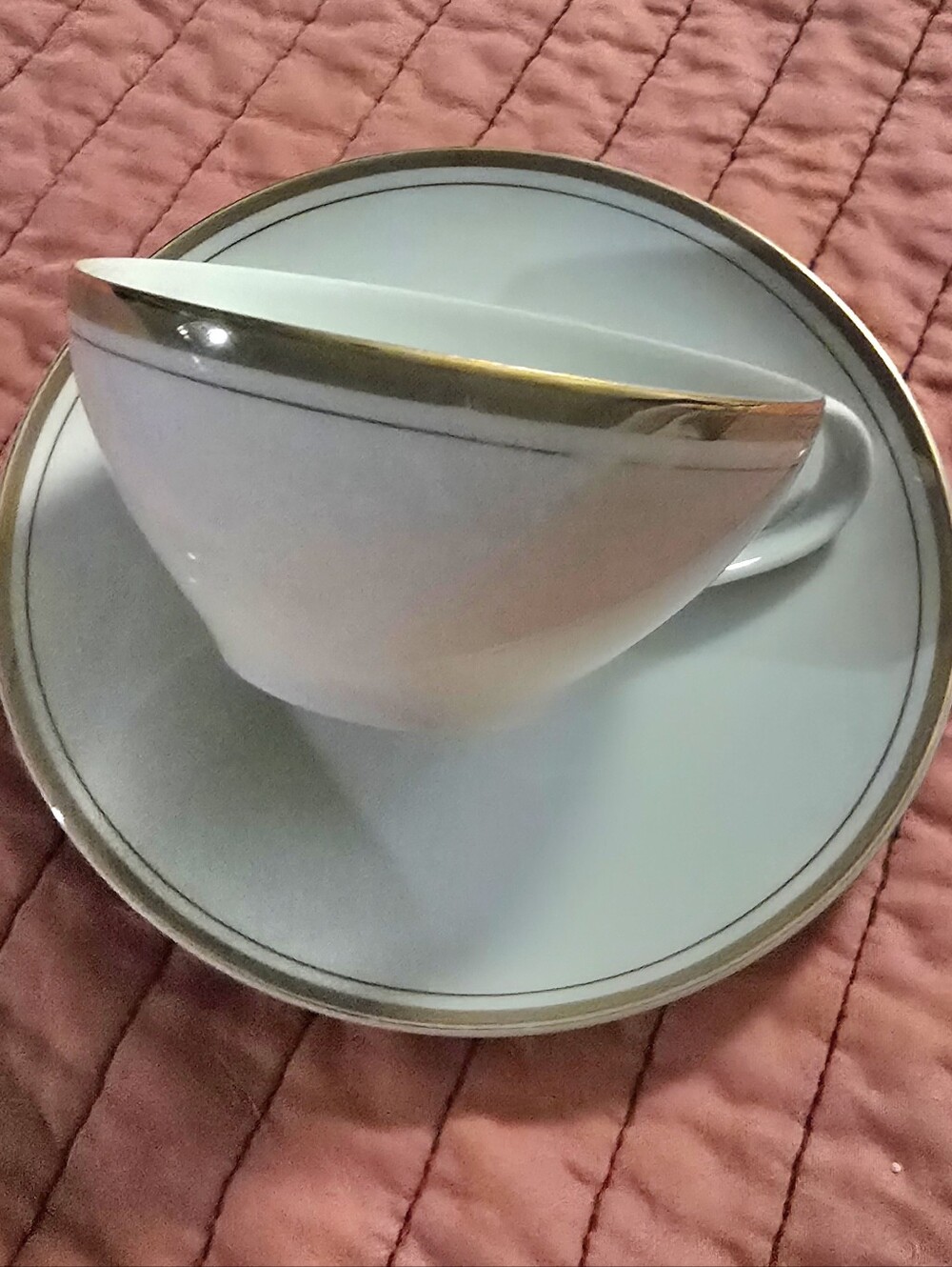 Vintage VTG 1960s 12pc Royalton China Golden Elegance Lot Of Tea Cups & Saucers